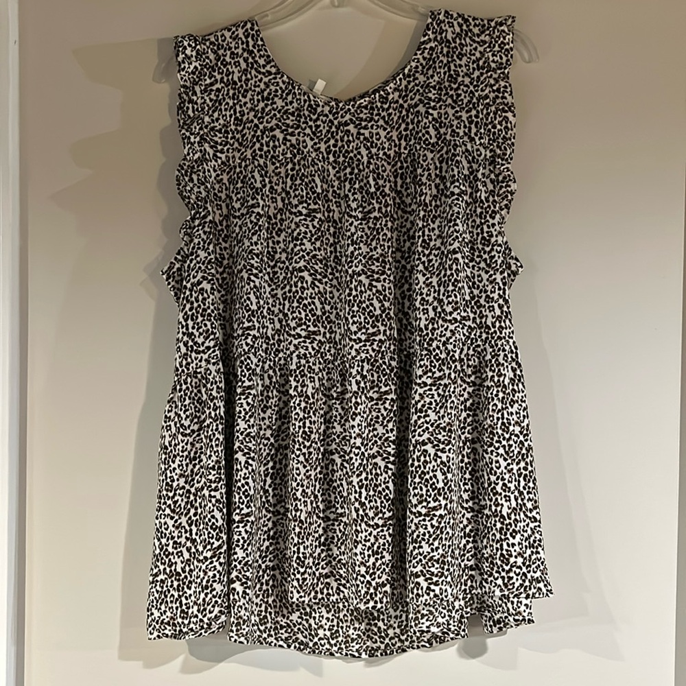 Maurices Leopard Print Babydoll Style Sleeveless Top